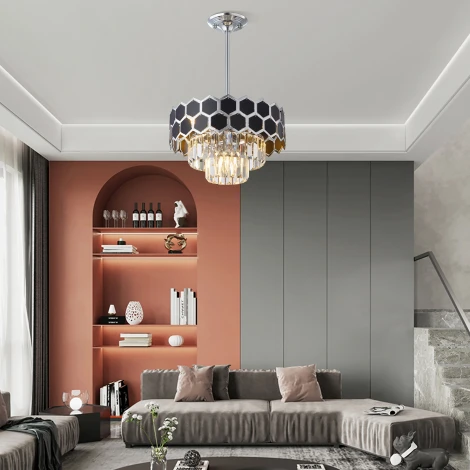 Люстра на штанге Arte Milano Sorrento-5009 375009/3+2/300/380 CR (220V)