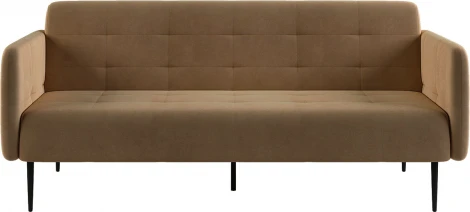 Monaco диван-кровать прямой с подлокотниками, трехместный, велюр бежевый Velutto 23 Top Concept арт.22307