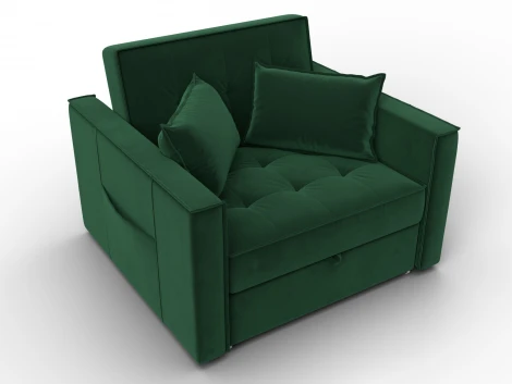 Кресло-кровать Лига-104 (80) (ЛДСП,Брус,Фанера,Велюр/Зеленый) Лига Диванов 134854