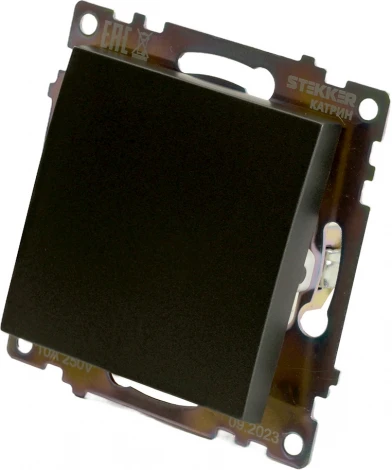 Переключатель одноклавишный (графит) Stekker Катрин 49412