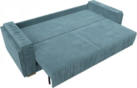 Диван прямой Лига-044 (Бирюзовый,Бежевый/Велюр) Лига Диванов арт.122251