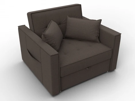 Кресло-кровать Лига-104 (80) (ЛДСП,Брус,Фанера,Рогожка/Коричневый) Лига Диванов 134843