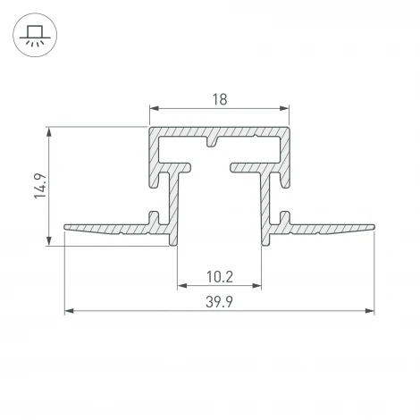 Профиль-держатель TEK-PIK-1010-2000 (Алюминий) 029090 Arlight PIK