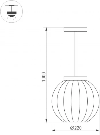 Уличный светильник подвесной LGD-PEARL-HANG-7W Warm3000 (GR, 164 deg, 230V) (Arlight, IP65 Металл) 030004(1) (LED, на проводе)