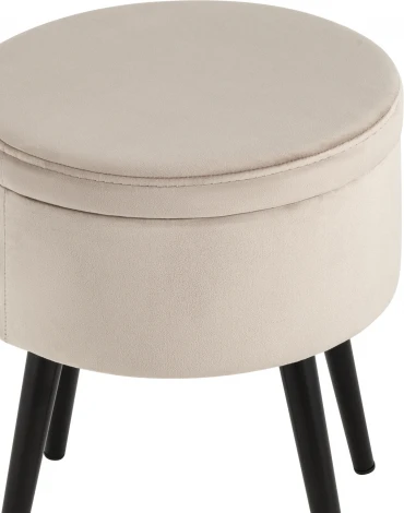 Пуф Клайс с ящиком велюр серо-бежевый УТ000035912