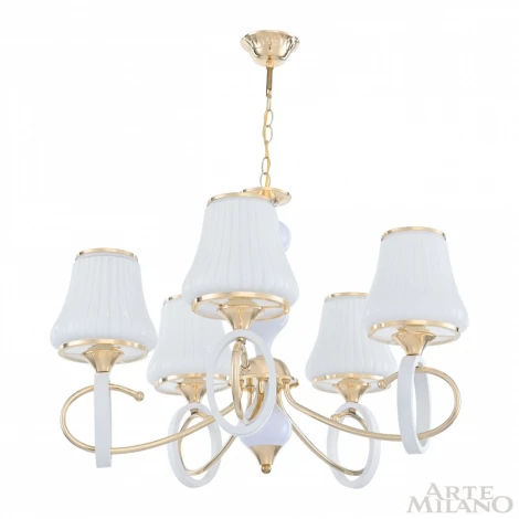 Подвесная люстра Arte Milano Florentia-2387 302387/5 Wh/Gd (220V, на цепи)