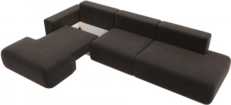 Диван угловой Лига-036 НПБ Модерн Лонг левый угол (Коричневый/Велюр) Лига Диванов арт.121428L