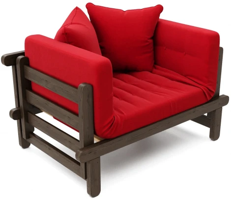 Кушетка Arsko Сламбер венге красный велюр