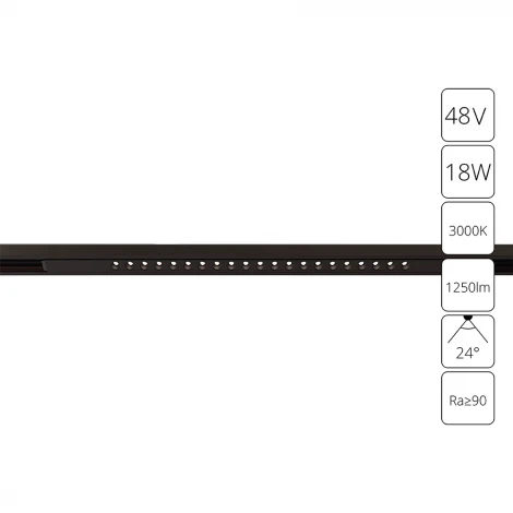 Магнитный трековый линейный светильник LED 48V Arte Lamp Optima A7287PL-1BK