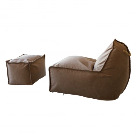 Кресло Dreambag Манхеттен Бежевое с Пуфом 1422603