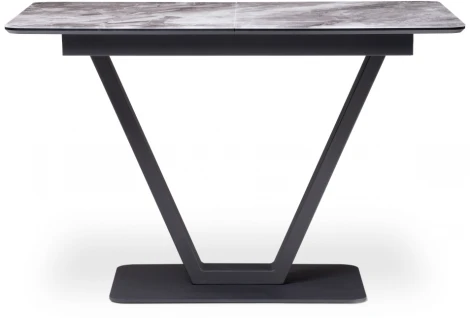 Стол на тумбе Woodville Бугун мрамор серый / черный 500005