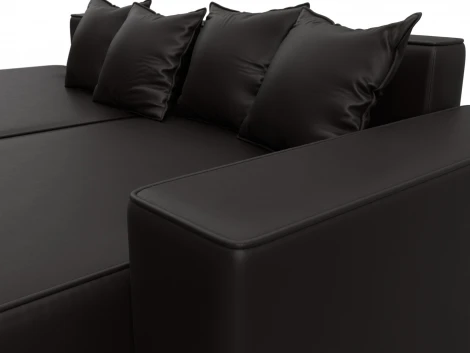 Диван угловой Лига-079 угол правый (ДСП/Пластик/Экокожа/Коричневый) Лига Диванов 129817