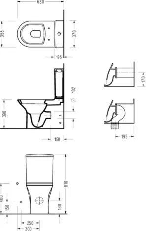 Унитаз-компакт Serel Nita NT02BM с функцией биде