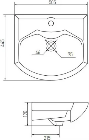 Мебельная раковина Акватон Смайл 50