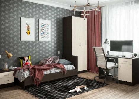 Односпальная кровать Woodville Адайн 80х200 венге / венге 507384