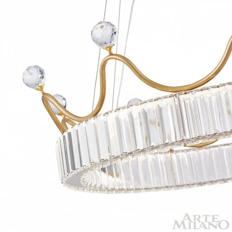 Подвесной светильник Arte Milano Venezia 310322/D500 GD (регулировка яркости, LED, 220V, хрусталь, пульт управления, на тросе, круглые)