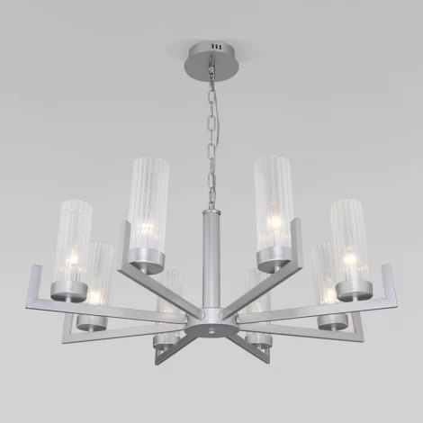 Подвесная люстра Eurosvet Arganie 60133/8 серебро (220V, на цепи)
