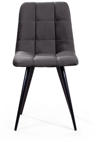 Стул UNO, бархат светло-серый 26/ чёрный конус Top Concept UNO 74639