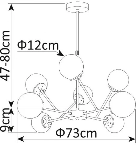 Подвесная люстра Arte Lamp Arancia A9276LM-8CC (220V, паук, молекулы)