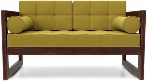 Диван Arsko прямой Сега М орех рогожка горчичная