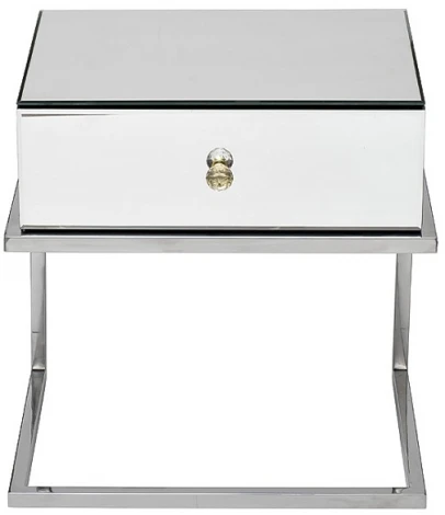 Тумба прикроватная Garda Decor KFG131 (Серебро/Белый)