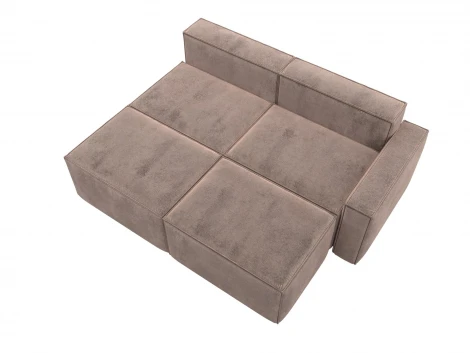 Диван угловой модульный Лига-063 угол правый (ДСП/Пластик/Велюр/Бежевый) Лига Диванов 129793