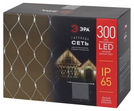 Гирлянда светодиодная Сети 3x2 м тёплый белый свет ЭРА ERAPS-SKW1