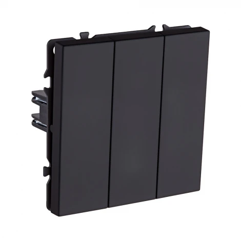 Выключатель трехклавишный (черный матовый) Kollinger Eclipse EC-710BK