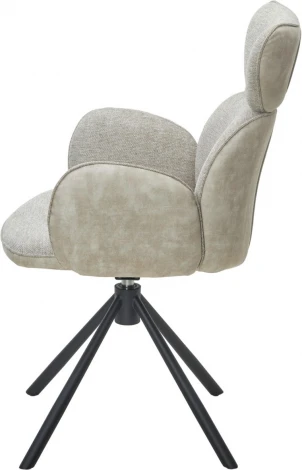 Стул VARDY 360 град.поворот. Brego-31 Бежевый, ткань/ 7525-01 Бежевый, велюр/Черный, ®DISAUR