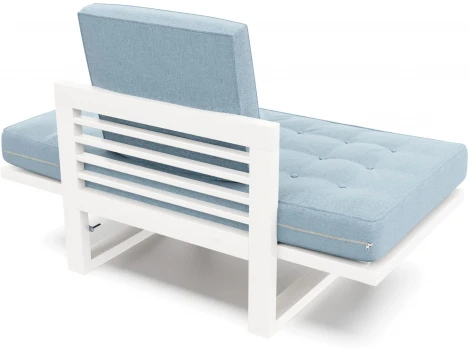 Кресло Arsko Балтик белая эмаль голубая рогожка