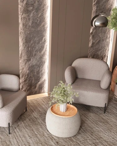 Кресло Stool Group Кэнди ткань букле светло-серый арт.УТ000040026