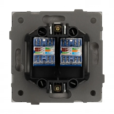 Механизм компьютерной розетки двойной SCT-TENDO-MPC2-SFPL-BK (RJ-45, CAT6) (Arlight, Матовый черный) 054595