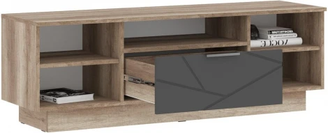 Модульная гостиная Диамо комплектация 3 Инвест  (Диамо 3 софт графит / дуб каньон) Woodville арт.550847