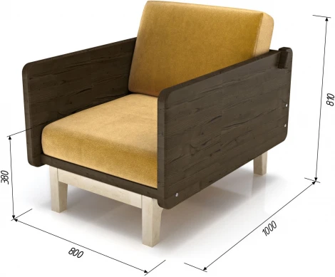 Кресло Arsko Двалин орех велюр горчичный