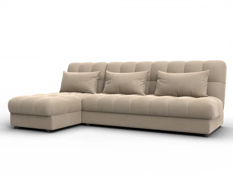 Диван угловой Лига-116 НПБ угол левый (ДСП,ЛДСП,Велюр/Бежевый) Лига Диванов 136951L