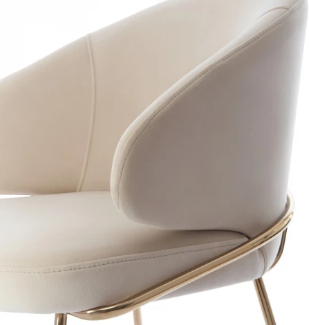 Стул-полукресло Bradex Home Emil кремовый с золотыми ножками (RF 0545)