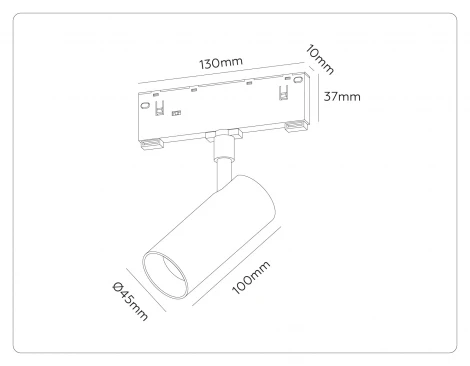 Трековый светильник магнитный светодиодный 3CCT 3000K-6000K 12W 48V Ambrella Track System GL2305