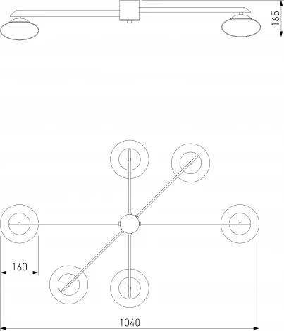 Потолочная люстра Eurosvet Opaline 70220/6 латунь (шар)