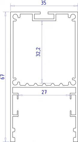 Алюминиевый профиль накладной/подвесной "Profile System" для светодиодной ленты до 32,8мм Ambrella Illumination GP3000BK