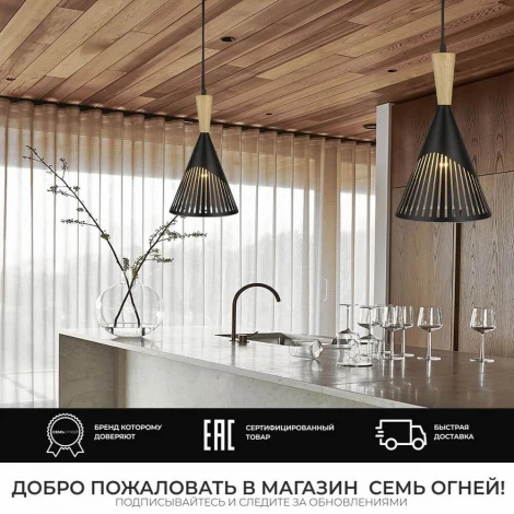 Подвесной светильник Seven Fires Noema SF3327/1P-BK-WD