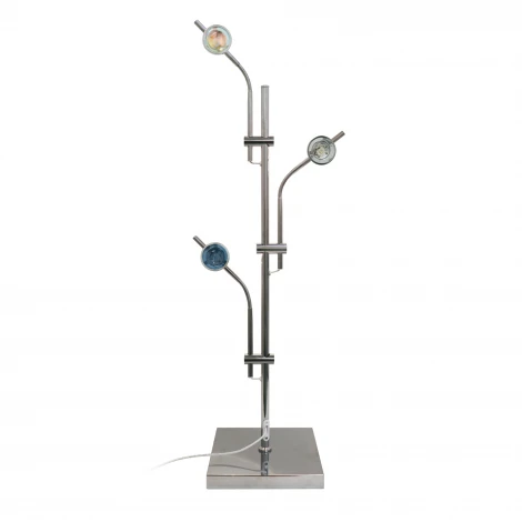 Торшер светодиодный, c регулировкой наклона, с линзами, сменные светофильтры в/к Uniel ULM-T640 3x2W/3000K CHROME MULTICOLOR