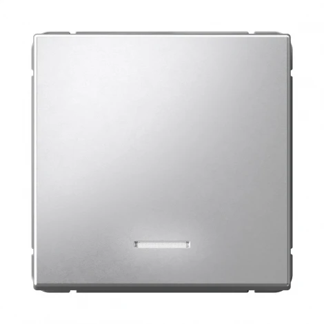 Выключатель одноклавишный с подсветкой (алюминий) Systeme Electric GAL000313S