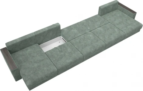 Диван П-образный с декором Лига-049 НПБ Мегалонг Лига Диванов (Велюр) арт.128531
