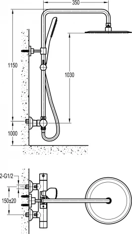 Душевая стойка Cezares Siesta F CD T 01