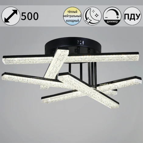 Потолочная люстра светодиодная на штанге с пультом регулировкой яркости и цветовой температуры Reluce 03749-3.3-05C BK (220V)