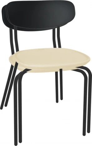 Штабелируемый стул Sheffilton SHT-S85М-2 черный/бежевый/черный муар