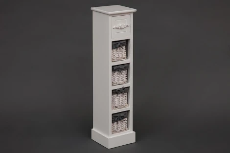 Тумба с 4 корзинами и ящиком Secret De Maison FLORAL 5 ( mod. HX16-002NS ) butter white (слоновая кость) (дерево павловния, мдф)