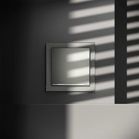 Проходной переключатель одноклавишный с подсветкой (сталь) Voltum S70 VLS010405