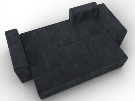 Диван угловой Лига-076 угол универсальный (ДСП/Пластик/Велюр/Темно-серый) Лига Диванов 129850