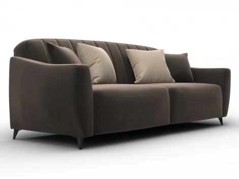 Диван-книжка Лига-095 НПБ (ДВП,ДСП,ЛДСП,Брус,Фанера,ЛДВП/Металл/Велюр/Коричневый) Лига Диванов 132535